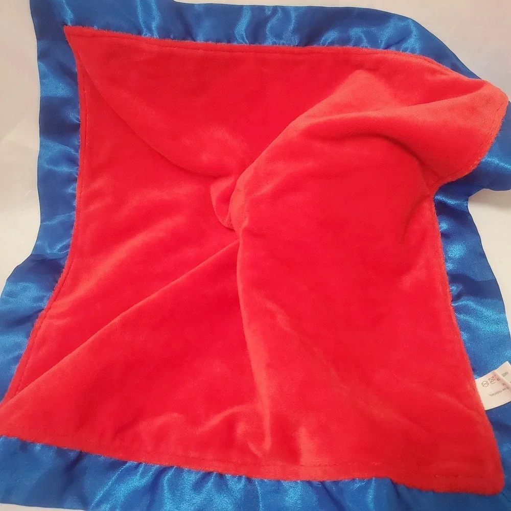 Hallmark Itty Bittys Superman Plush Red Blue Lovey Blanket Satin Trim Super Hero